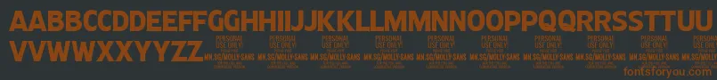 MollySansC Bo PERSONAL Font – Brown Fonts on Black Background