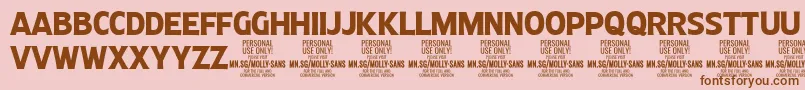 MollySansC Bo PERSONAL Font – Brown Fonts on Pink Background