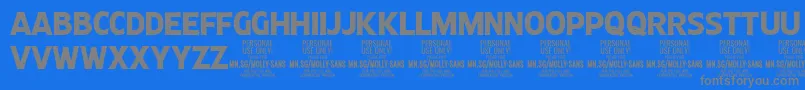 MollySansC Bo PERSONAL Font – Gray Fonts on Blue Background