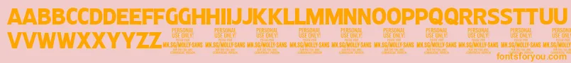 MollySansC Bo PERSONAL Font – Orange Fonts on Pink Background
