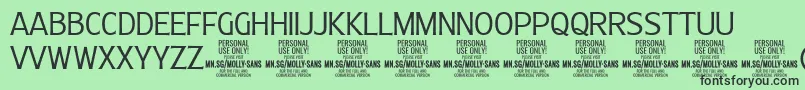 MollySansC Li PERSONAL Font – Black Fonts on Green Background