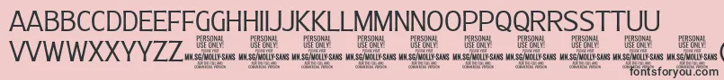 MollySansC Li PERSONAL Font – Black Fonts on Pink Background