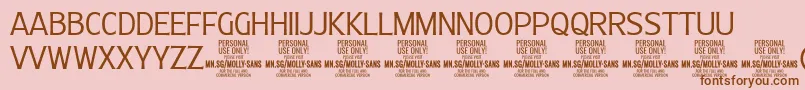 Czcionka MollySansC Li PERSONAL – brązowe czcionki na różowym tle