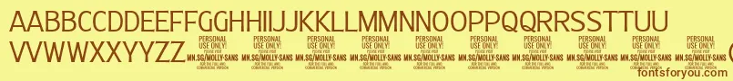 MollySansC Li PERSONAL Font – Brown Fonts on Yellow Background