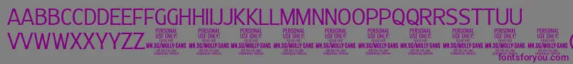 MollySansC Li PERSONAL-Schriftart – Violette Schriften auf grauem Hintergrund