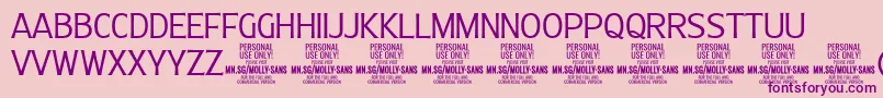 MollySansC Li PERSONAL Font – Purple Fonts on Pink Background