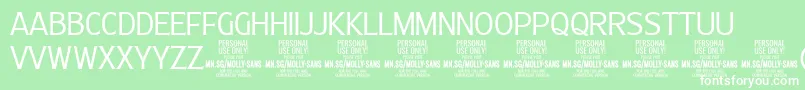 MollySansC Li PERSONAL Font – White Fonts on Green Background