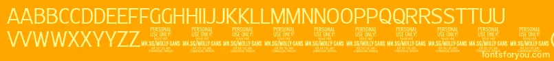 MollySansC Li PERSONAL-Schriftart – Gelbe Schriften auf orangefarbenem Hintergrund