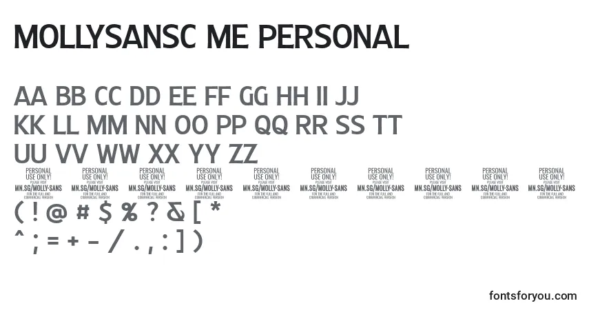 Schriftart MollySansC Me PERSONAL – Alphabet, Zahlen, spezielle Symbole