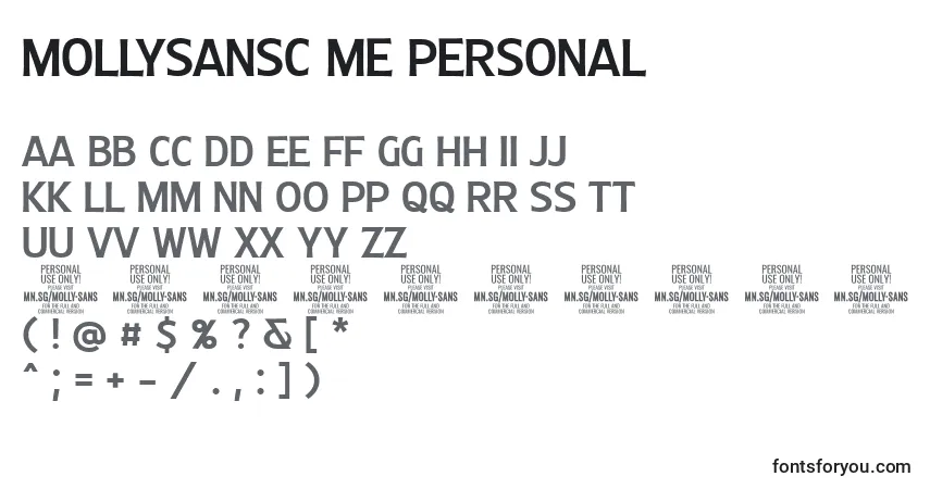 Fuente MollySansC Me PERSONAL - alfabeto, números, caracteres especiales