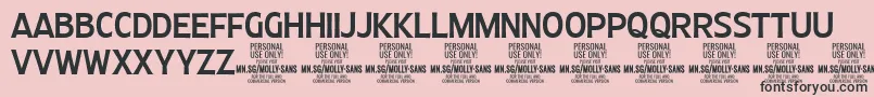 MollySansC Me PERSONAL Font – Black Fonts on Pink Background