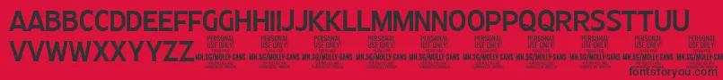 MollySansC Me PERSONAL Font – Black Fonts on Red Background