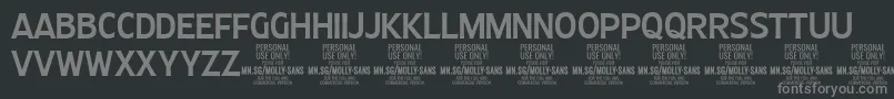 MollySansC Me PERSONAL Font – Gray Fonts on Black Background