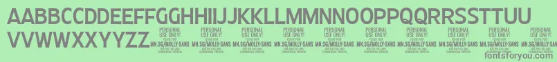 MollySansC Me PERSONAL Font – Gray Fonts on Green Background