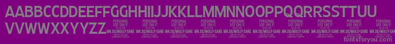 MollySansC Me PERSONAL Font – Gray Fonts on Purple Background