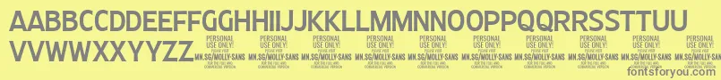 MollySansC Me PERSONAL Font – Gray Fonts on Yellow Background
