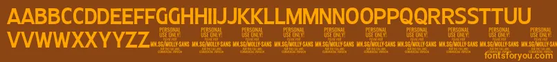 MollySansC Me PERSONAL Font – Orange Fonts on Brown Background