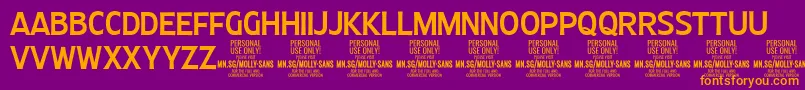 MollySansC Me PERSONAL Font – Orange Fonts on Purple Background