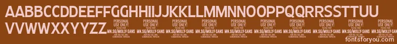 MollySansC Me PERSONAL Font – Pink Fonts on Brown Background