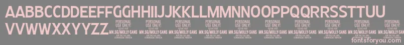 MollySansC Me PERSONAL Font – Pink Fonts on Gray Background