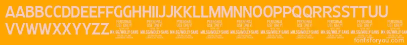 MollySansC Me PERSONAL Font – Pink Fonts on Orange Background