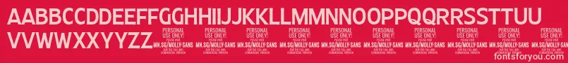 MollySansC Me PERSONAL Font – Pink Fonts on Red Background