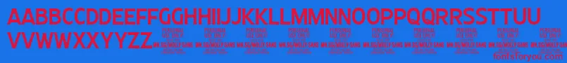 MollySansC Me PERSONAL Font – Red Fonts on Blue Background