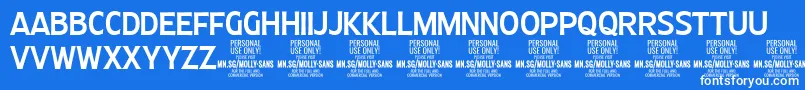 MollySansC Me PERSONAL Font – White Fonts on Blue Background