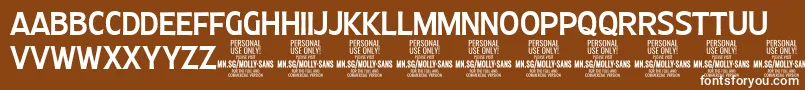 MollySansC Me PERSONAL Font – White Fonts on Brown Background