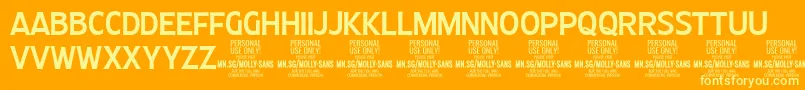 MollySansC Me PERSONAL Font – Yellow Fonts on Orange Background