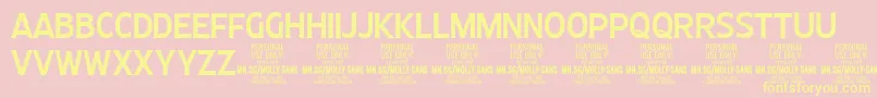 MollySansC Me PERSONAL Font – Yellow Fonts on Pink Background