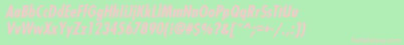 FuturistcondensedBoldItalic Font – Pink Fonts on Green Background