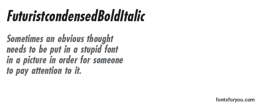 FuturistcondensedBoldItalic Font