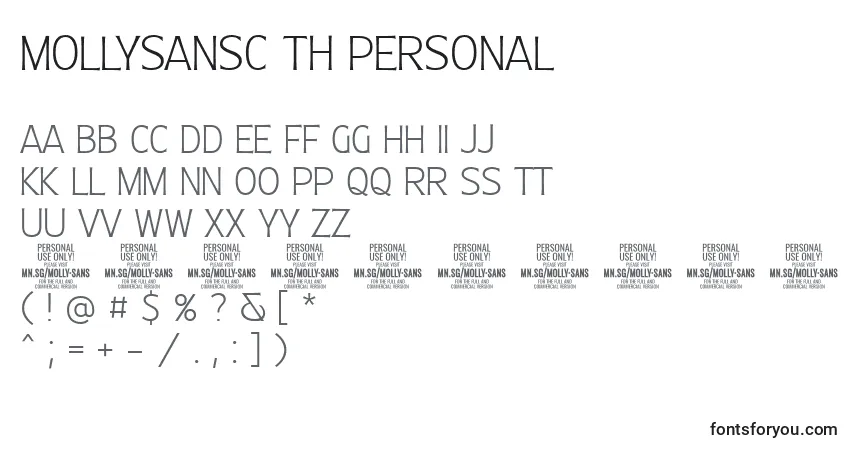 Czcionka MollySansC Th PERSONAL – alfabet, cyfry, specjalne znaki