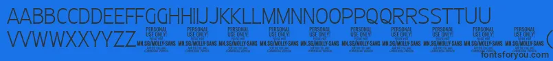 MollySansC Th PERSONAL Font – Black Fonts on Blue Background