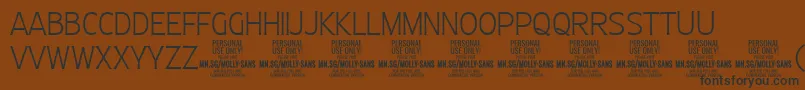 MollySansC Th PERSONAL Font – Black Fonts on Brown Background