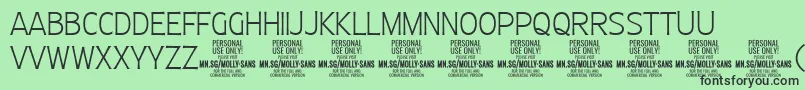 MollySansC Th PERSONAL Font – Black Fonts on Green Background