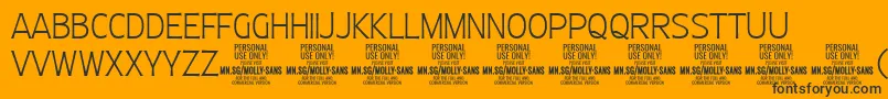 MollySansC Th PERSONAL Font – Black Fonts on Orange Background