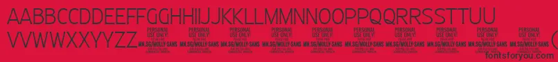 MollySansC Th PERSONAL Font – Black Fonts on Red Background