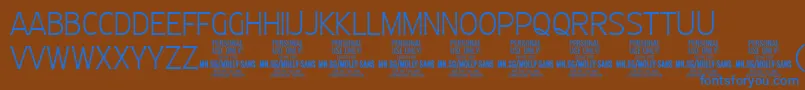 MollySansC Th PERSONAL Font – Blue Fonts on Brown Background