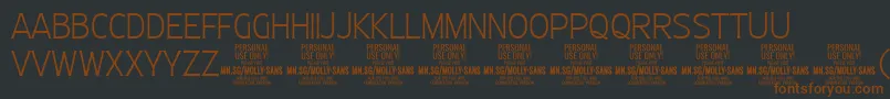 MollySansC Th PERSONAL Font – Brown Fonts on Black Background