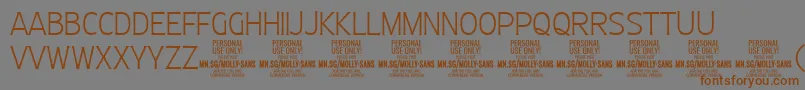 MollySansC Th PERSONAL Font – Brown Fonts on Gray Background