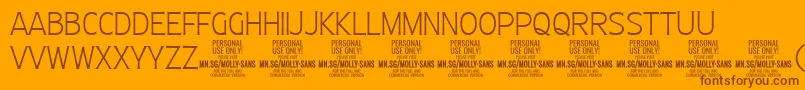 MollySansC Th PERSONAL Font – Brown Fonts on Orange Background