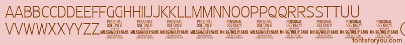 MollySansC Th PERSONAL Font – Brown Fonts on Pink Background