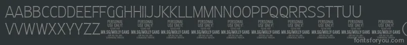 MollySansC Th PERSONAL-Schriftart – Graue Schriften auf schwarzem Hintergrund