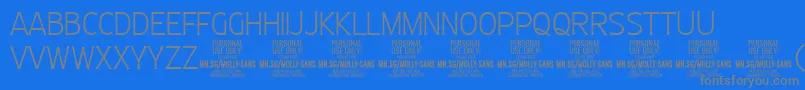 MollySansC Th PERSONAL Font – Gray Fonts on Blue Background