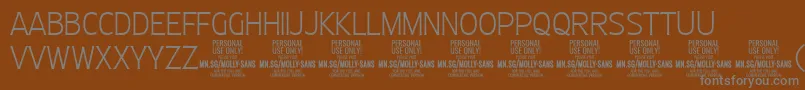 MollySansC Th PERSONAL Font – Gray Fonts on Brown Background