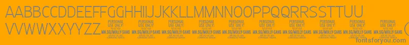 MollySansC Th PERSONAL Font – Gray Fonts on Orange Background