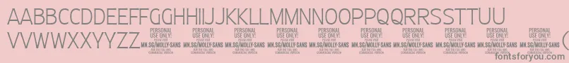 MollySansC Th PERSONAL Font – Gray Fonts on Pink Background