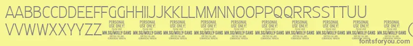 MollySansC Th PERSONAL Font – Gray Fonts on Yellow Background